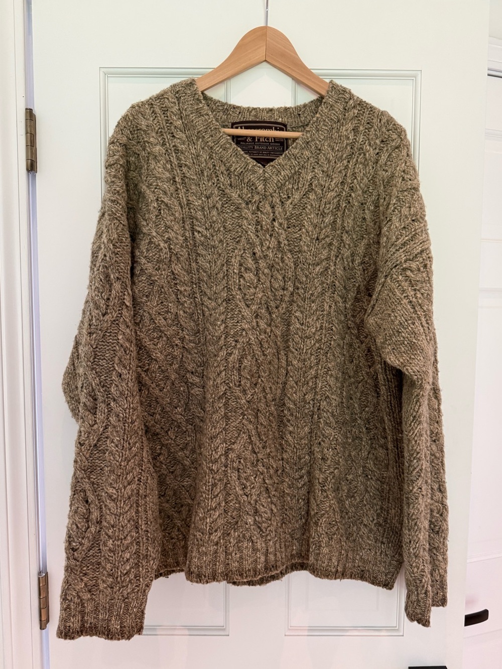Abercrombie & Fitch Vintage Y2K 100% Wool V-Neck Sweater Mens L Heavy Knit